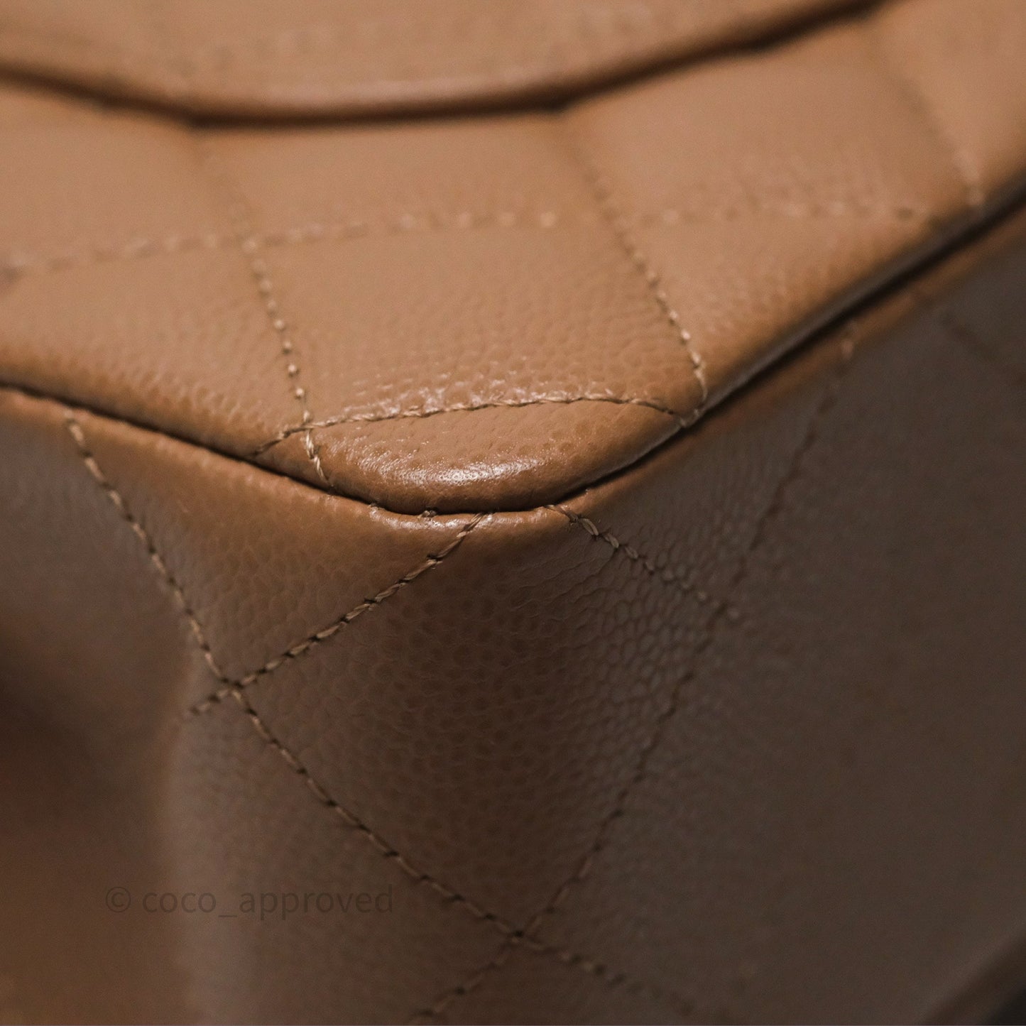 Chanel Small Classic Quilted Flap Dark Beige Caviar Gold Hardware