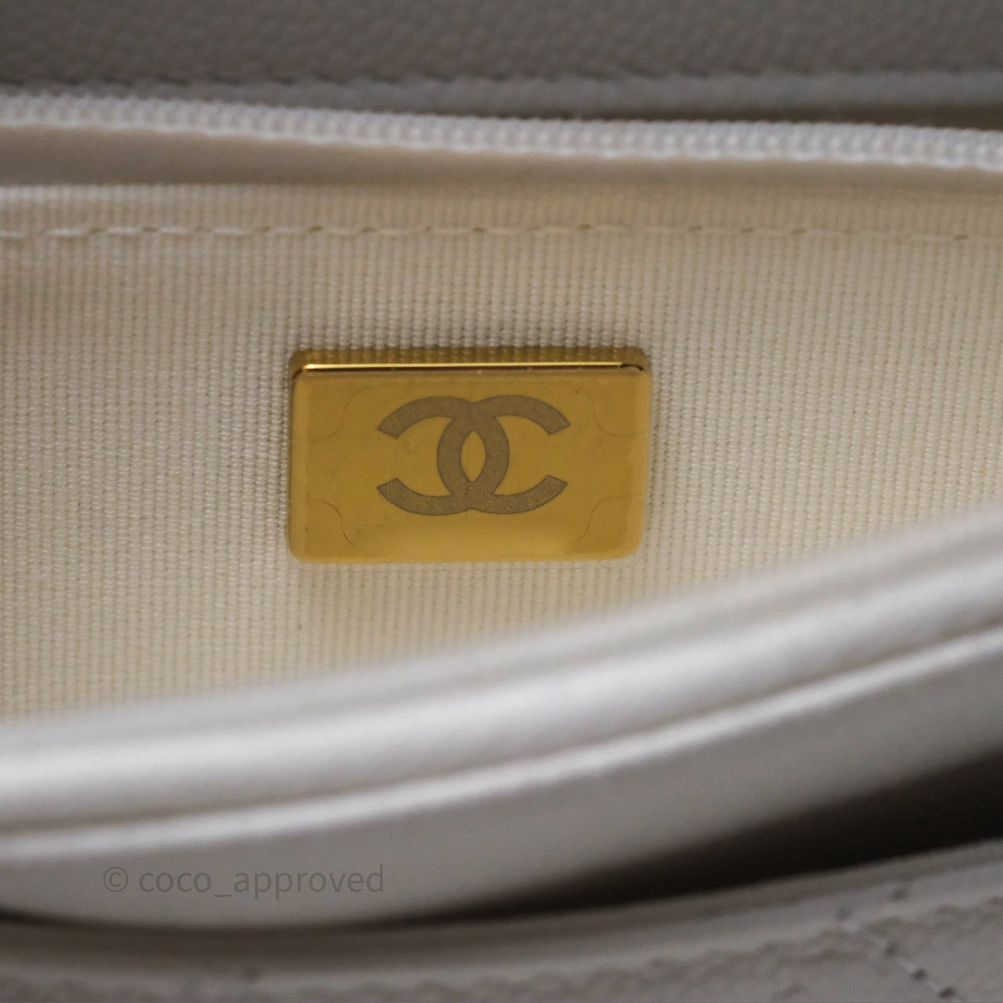 Chanel Crystal CC Wallet on Chain WOC White Caviar Gold Hardware