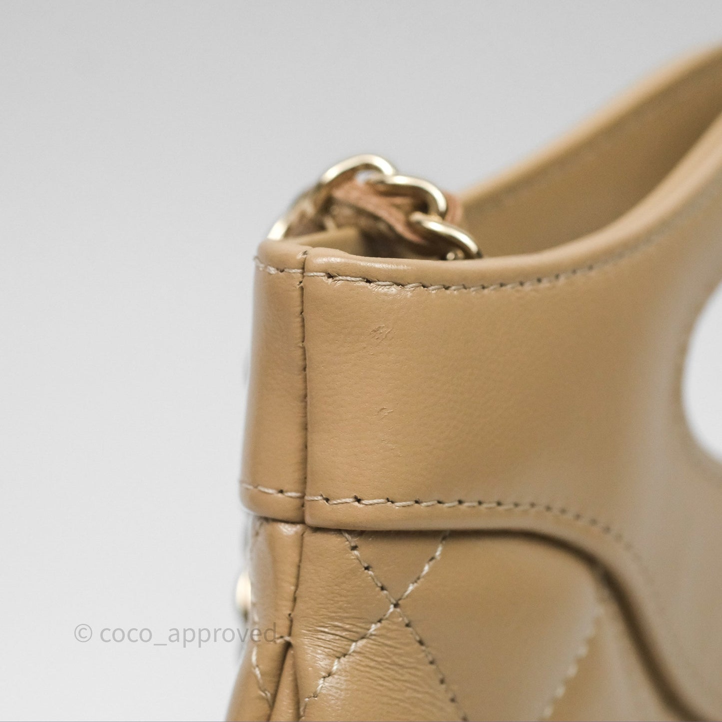 Chanel Nano 31 Beige Shiny Lambskin Gold Hardware