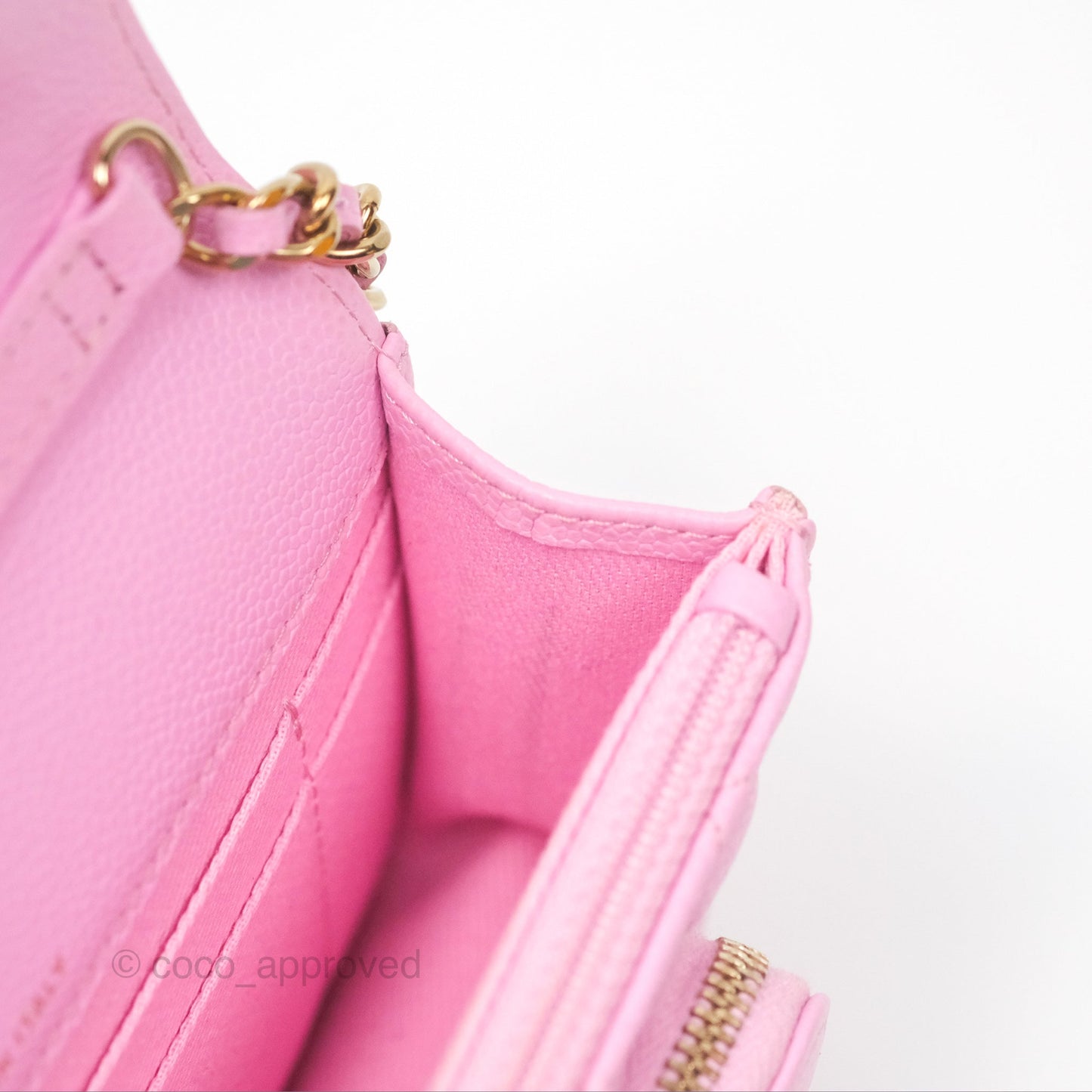 Chanel Business Affinity Clutch With Chain Pink Caviar Gold Hardware