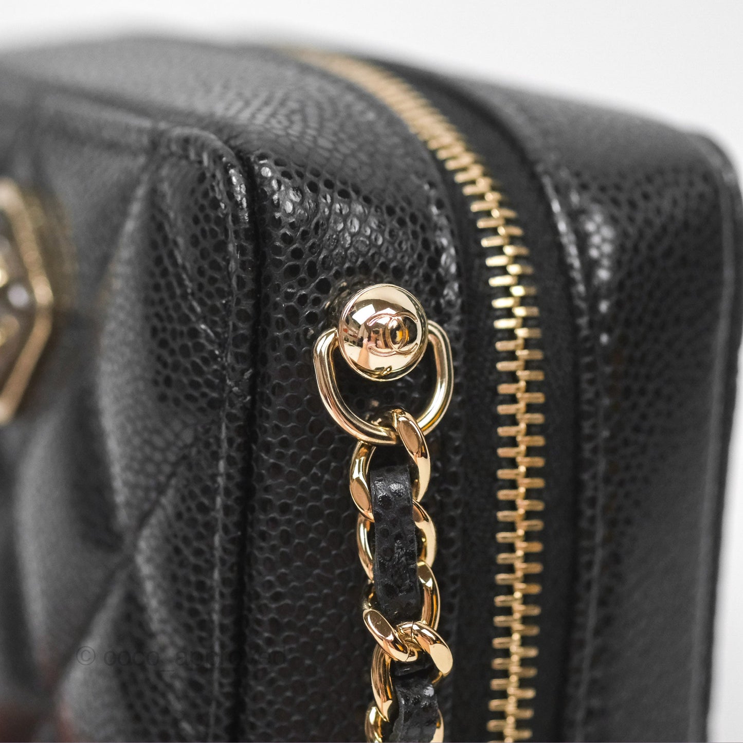 Chanel Mini Clutch With Chain Black Caviar Gold Hardware