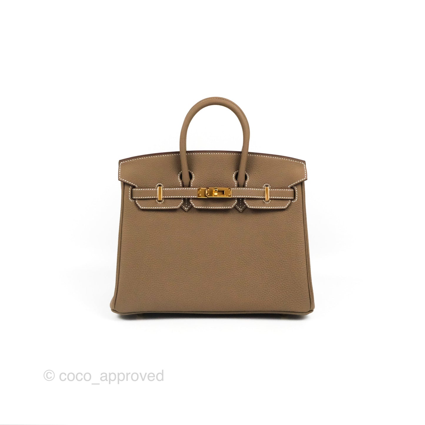 Hermes Birkin 25 Retourne Etoupe 18 Togo Gold Hardware