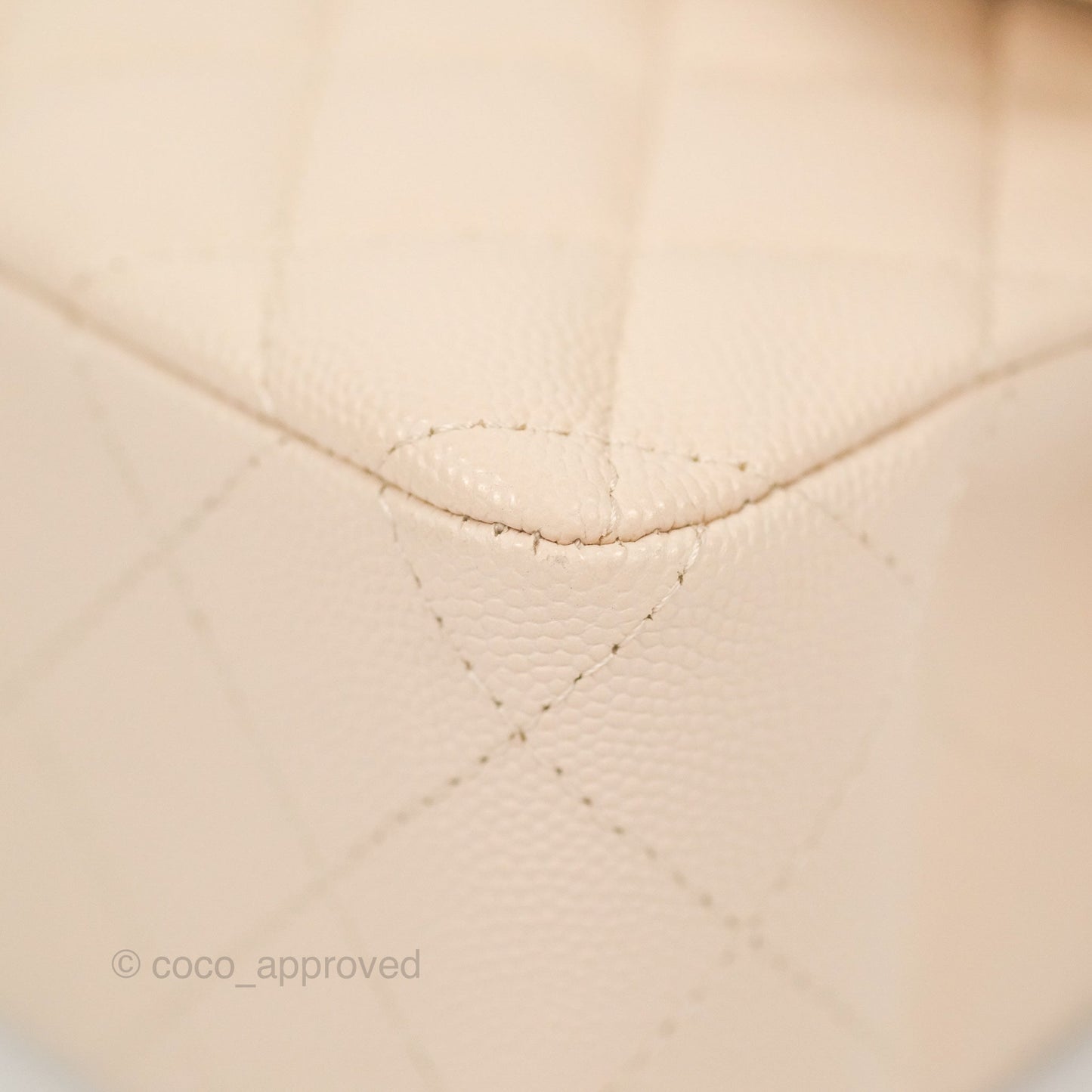 Chanel Small Classic Quilted Flap Light Ivory Beige Caviar Gold Hardware 20C