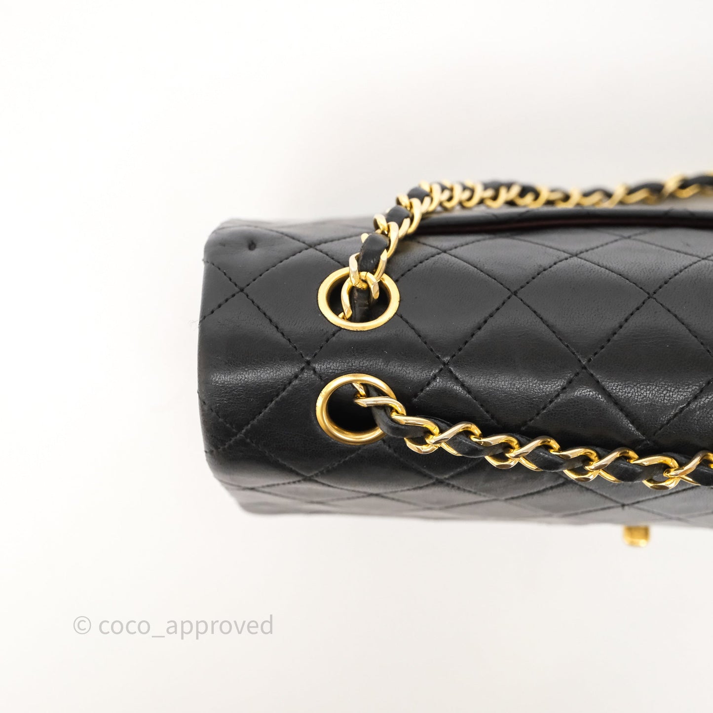 Chanel Vintage Medium Classic Flap Black Lambskin 24K Gold Hardware