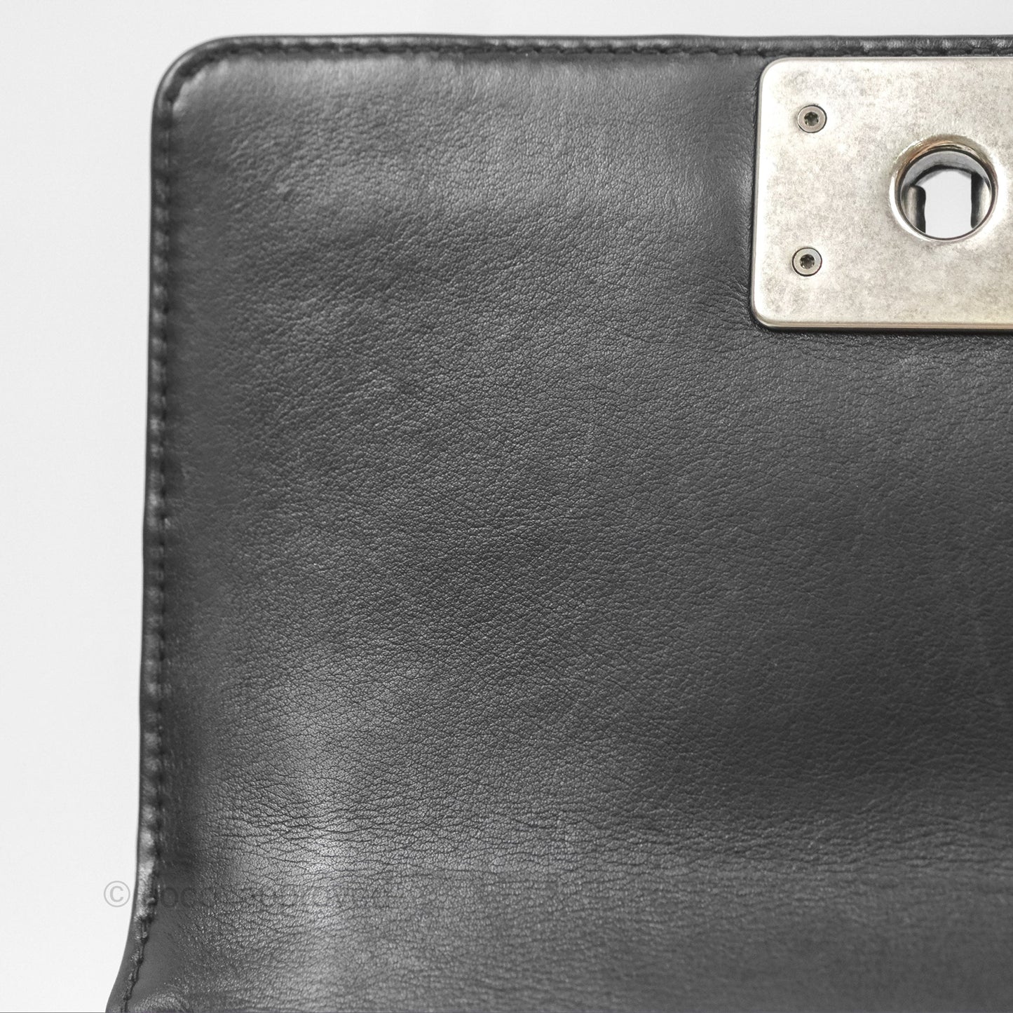 Chanel Small Boy Black Calfskin Ruthenium Hardware
