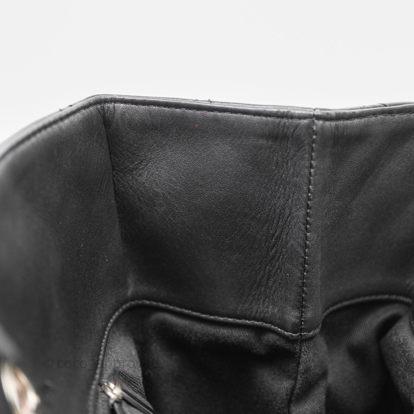 Chanel In The Business Tote Bag Black Calfskin Silver Hardware