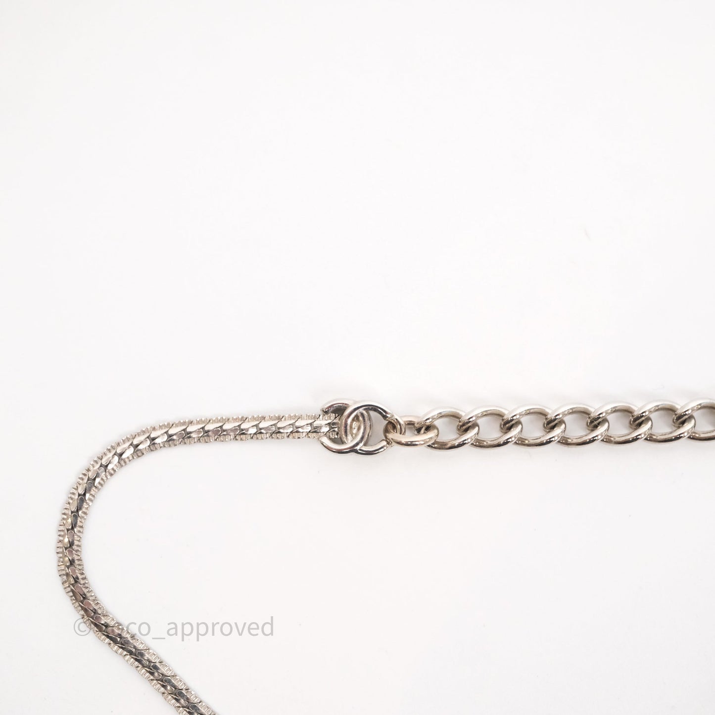 Chanel Five CC Choker Silve Tone 25V