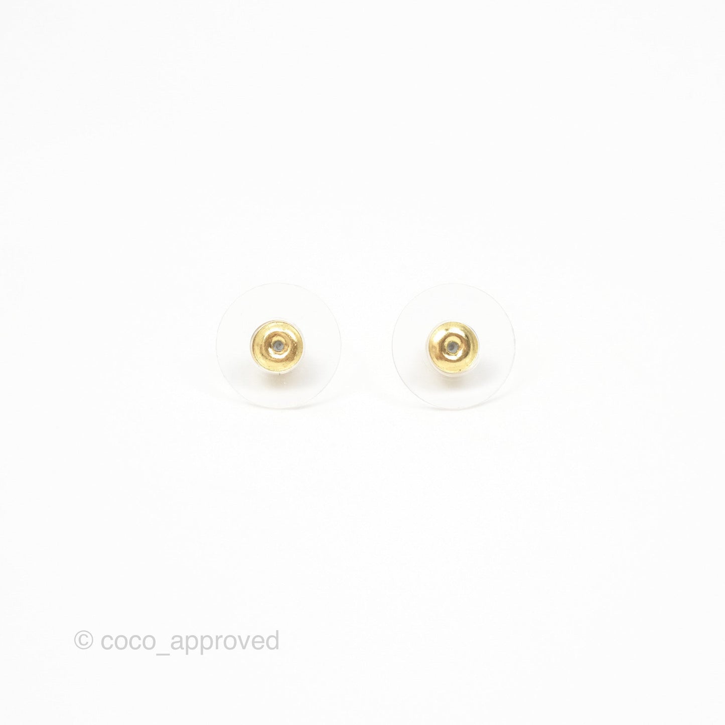 Chanel Crystal CC Star Earrings Gold Tone 24C