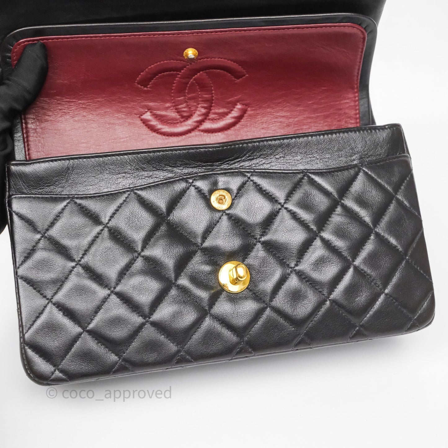 Chanel Vintage Small Classic Flap Black Lambskin 24K Gold Hardware
