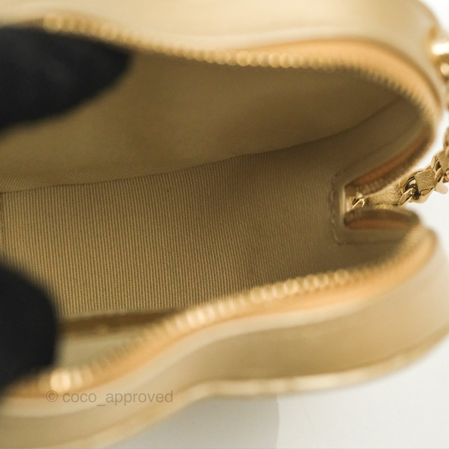 Chanel Small Heart Bag Iridescent Gold Lambskin Gold Hardware 22S