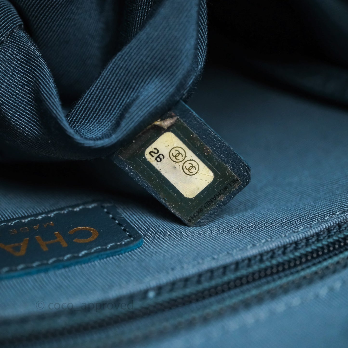 Chanel Button Up Hobo Bag Quilted Teal Calfskin Aged Gold Hardware
