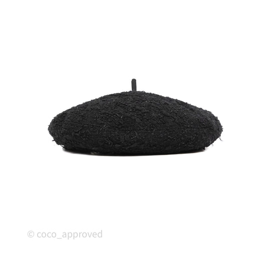 Chanel Beret Tweed Black