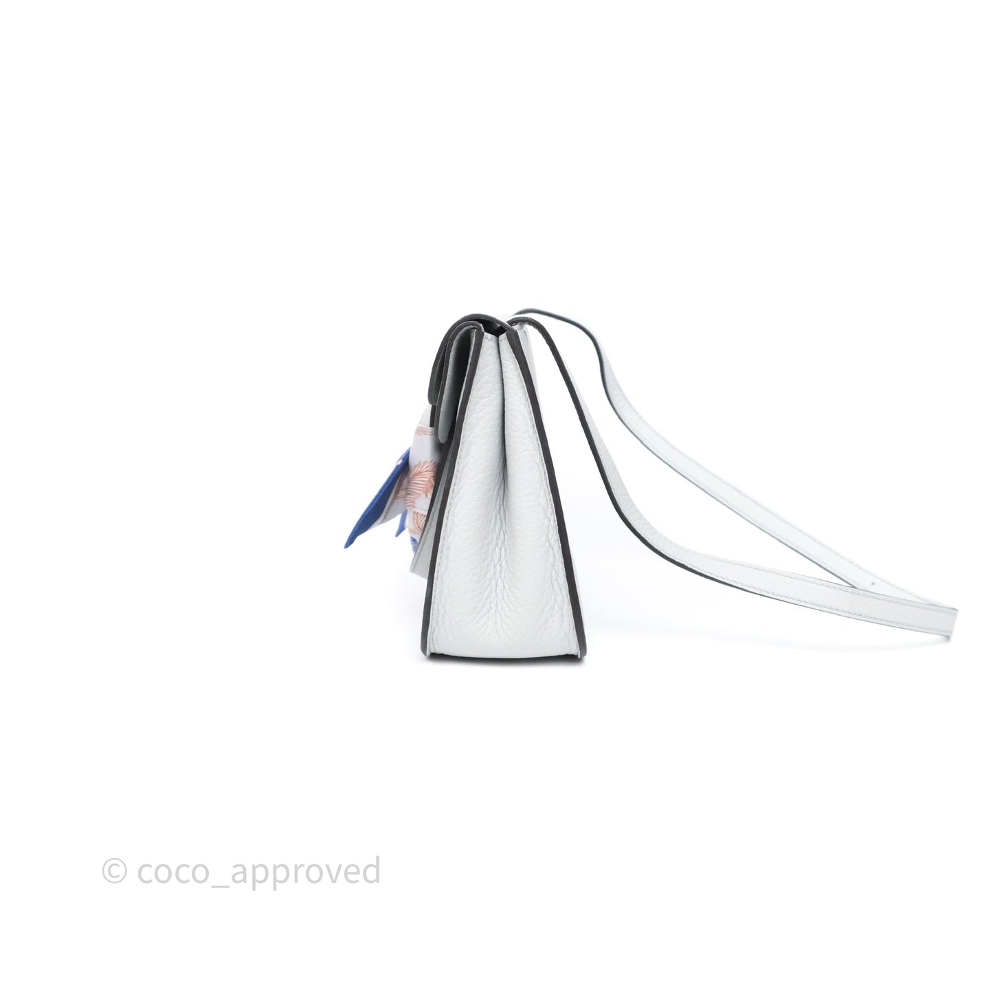 Hermès Halzan 25 Bleu Pale 08 Clemence Palladium Hardware