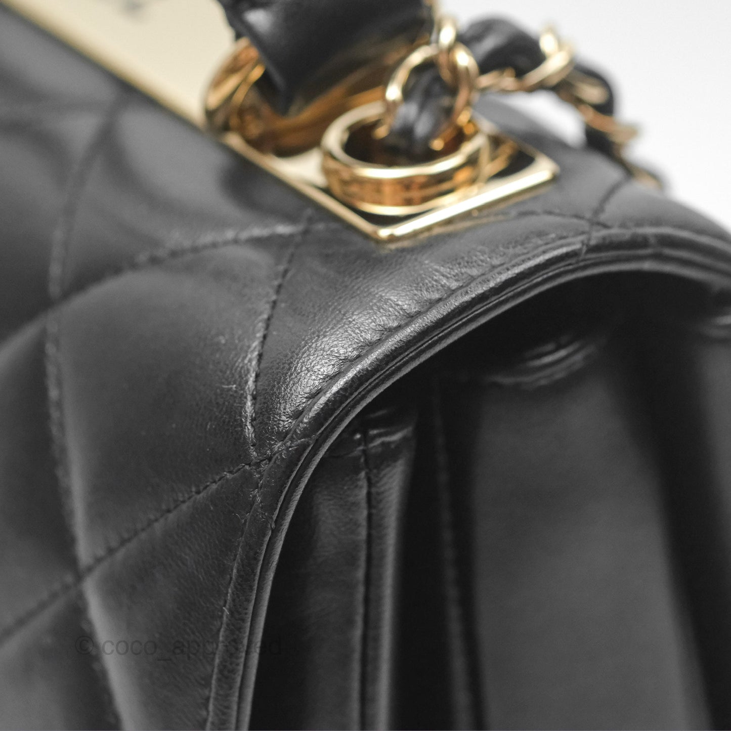 Chanel Small Trendy CC Black Lambskin Gold Hardware