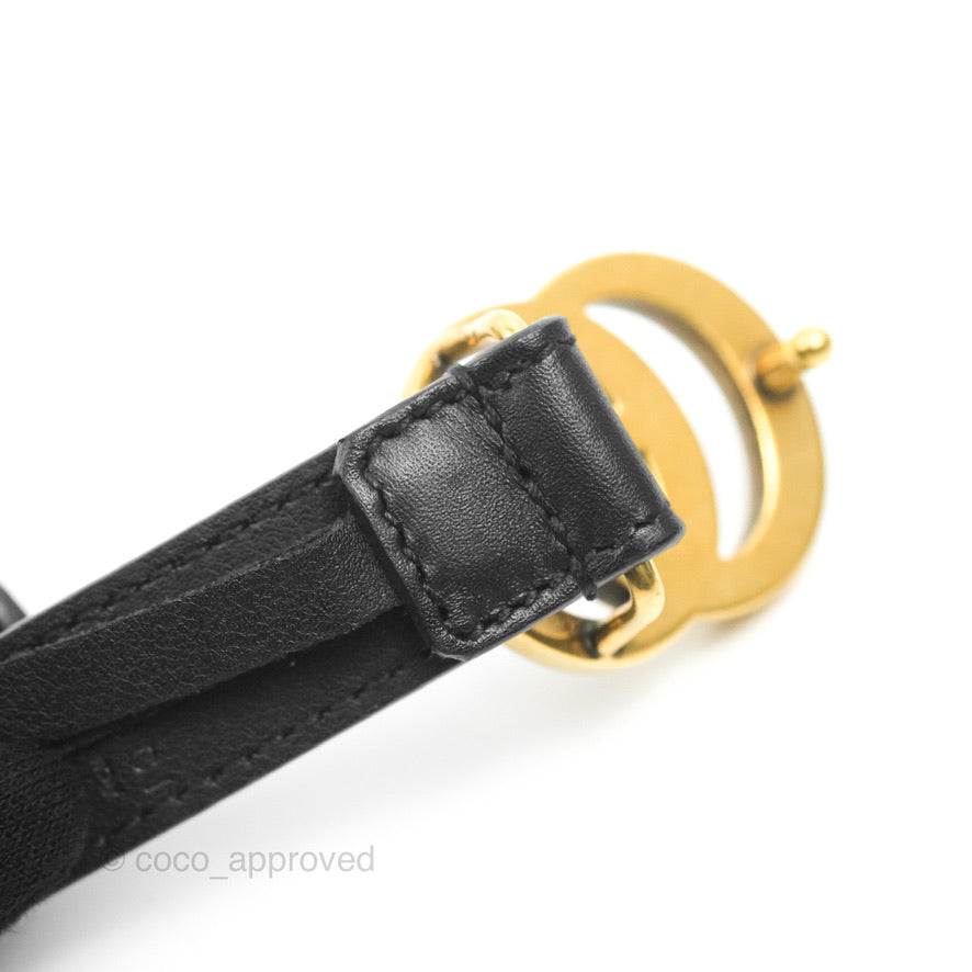 Gucci Calfskin Double GG 20mm Belt 75 30 Black