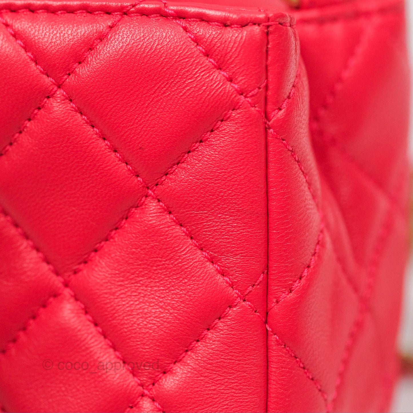 Chanel Mini Rectangular Pearl Crush Chilli Red Lambskin Aged Gold Hardware