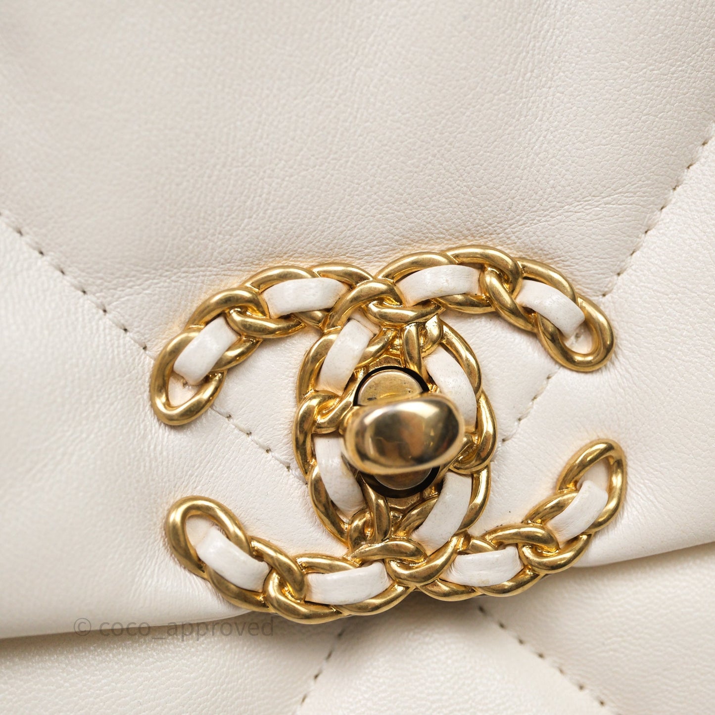 Chanel 19 Small Ivory White Mixed Hardware