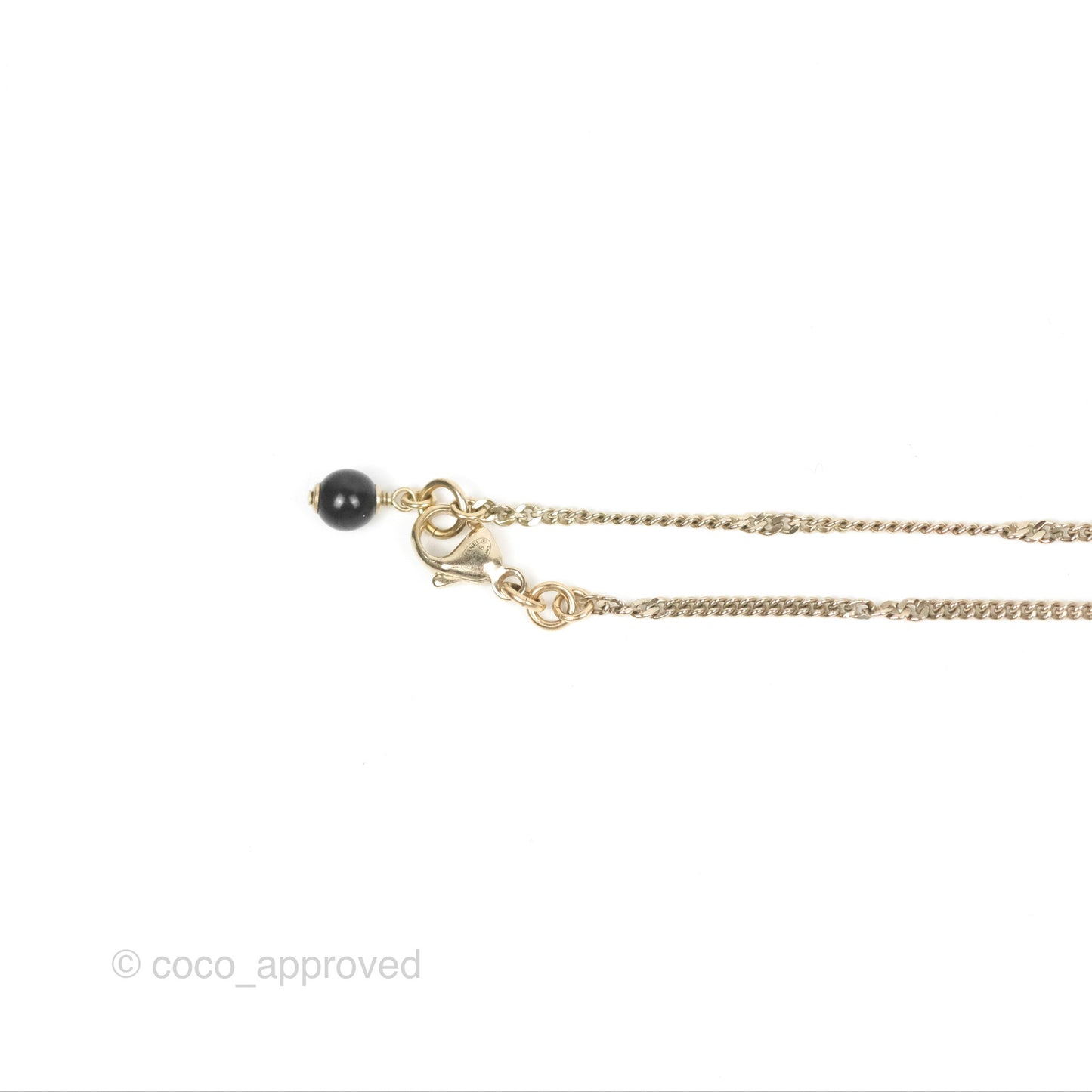 Chanel CC Star Yellow Rhinestone Necklace Gold Tone 21S