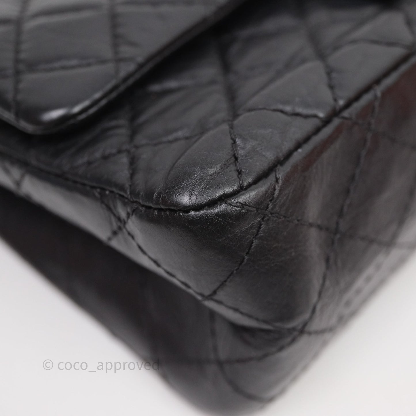 Chanel Reissue 225 Quilted Black Crumple Calfskin Ruthenium Hardware