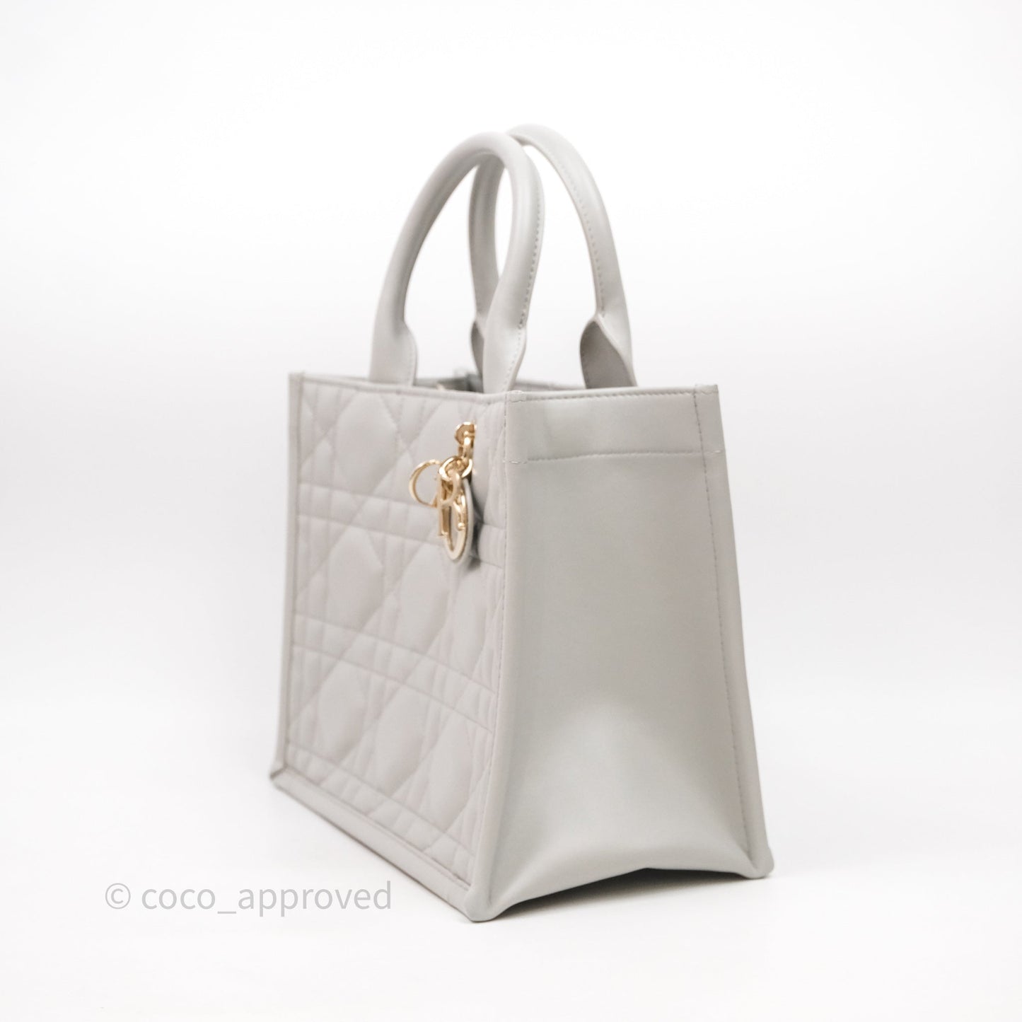 Christian Dior Small Dior Book Tote Cloud Gray Macrocannage Calfskin