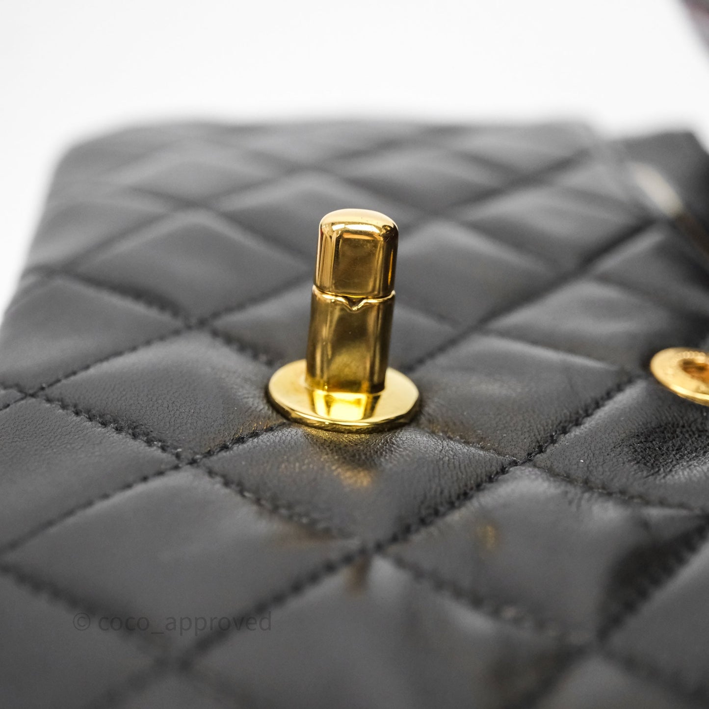 Chanel Vintage Classic Small Flap Bag Black Lambskin 24K Gold Hardware