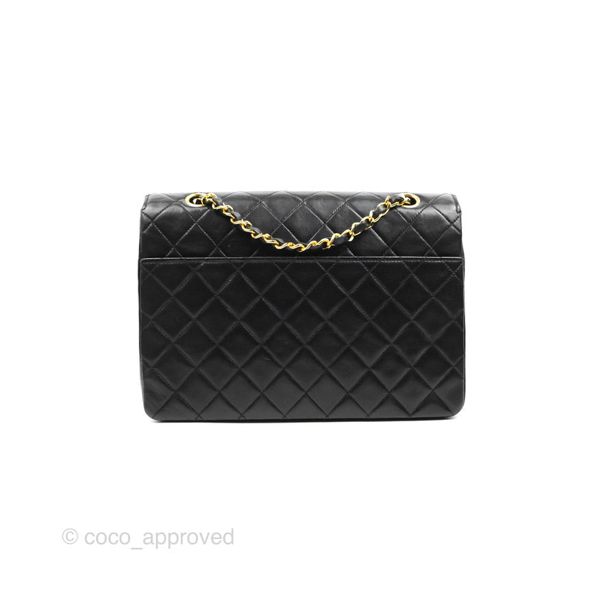 Chanel Vintage Round Flap Bag Quilted Lambskin Gold Hardware