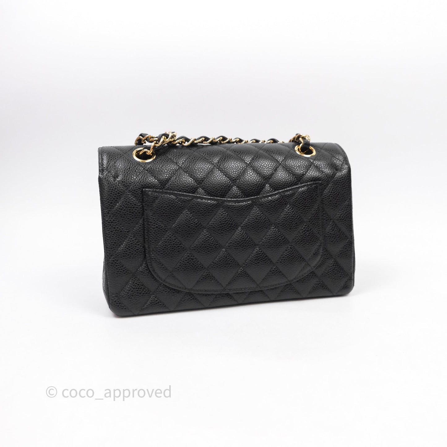Chanel Small S/M Classic Flap Quilted Black Caviar Gold Hardware