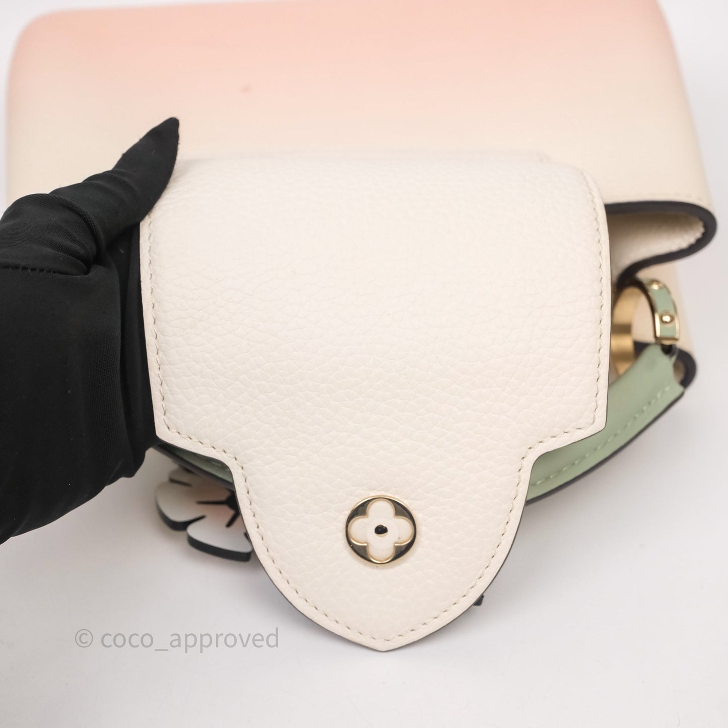 Louis Vuitton Capucines BB Creme Rose Jade Taurillon Leather Gold Hardware