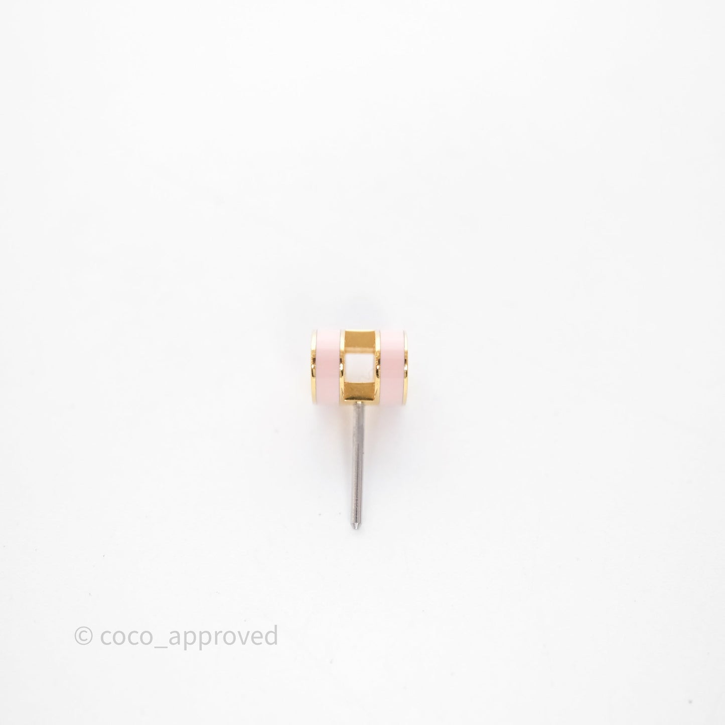 Hermès Mini Pop H Earrings Rose Dragee 5U Gold Hardware