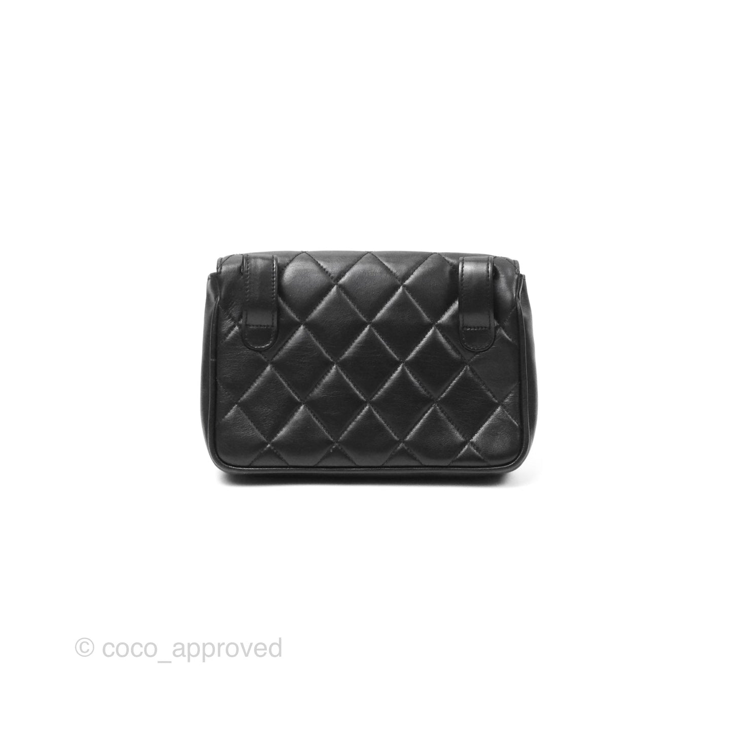 Chanel Vintage Belt Bag Quilted Black Lambskin 24K Gold Hardware