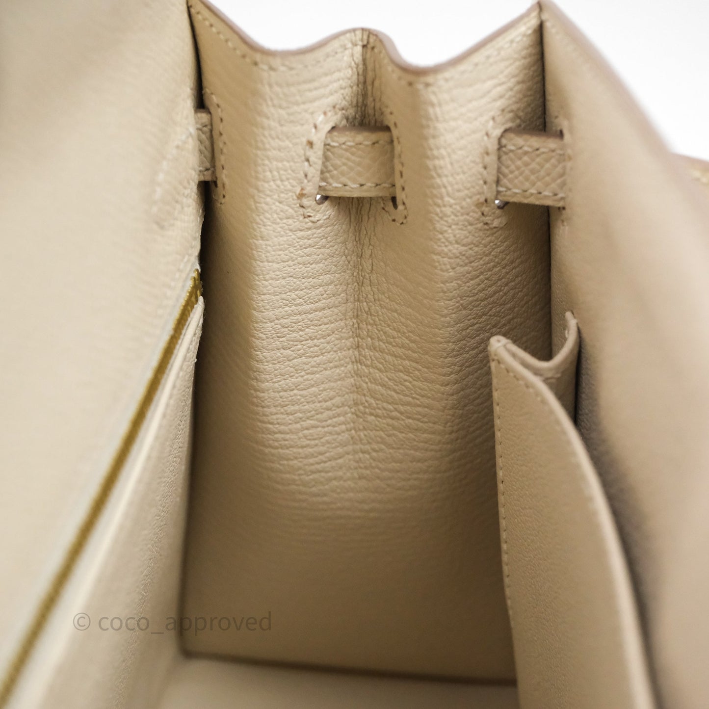 Hermes Kelly 25 Craie Epsom Gold Hardware