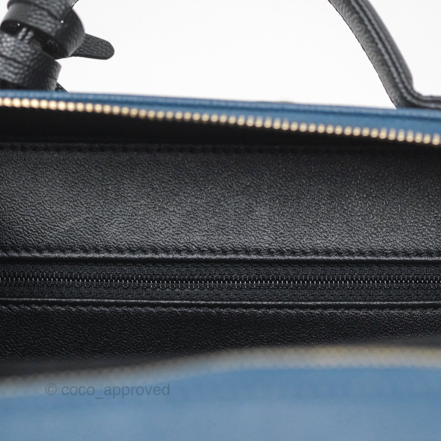 Chanel Quilted Medium CC Filigree Vanity Case Navy Black Caviar Aged Gold Hardware