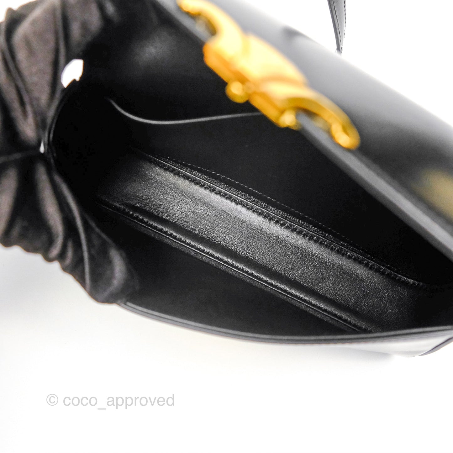 Celine Triomphe Shoulder Bag Black Calfskin