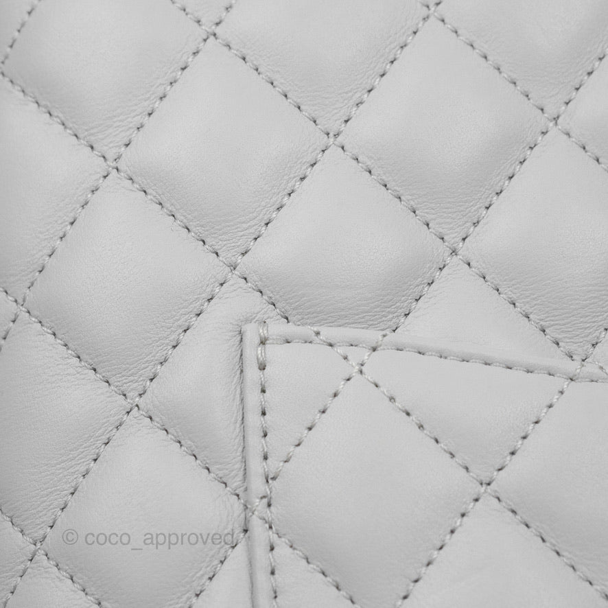 Chanel Large Quilted Urban Spirit Backpack Grey Gold Hardware