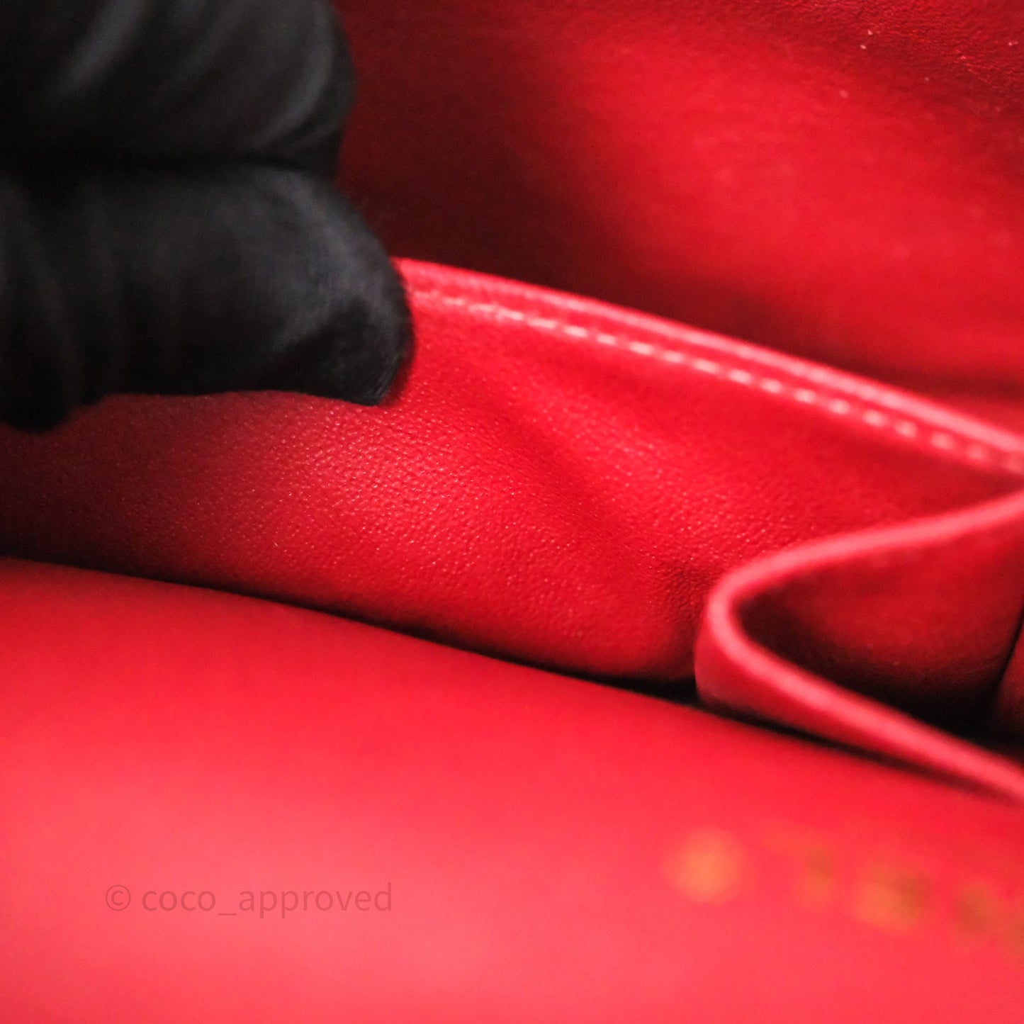Chanel Classic M/L Medium Flap Quilted Red Caviar Gold Hardware