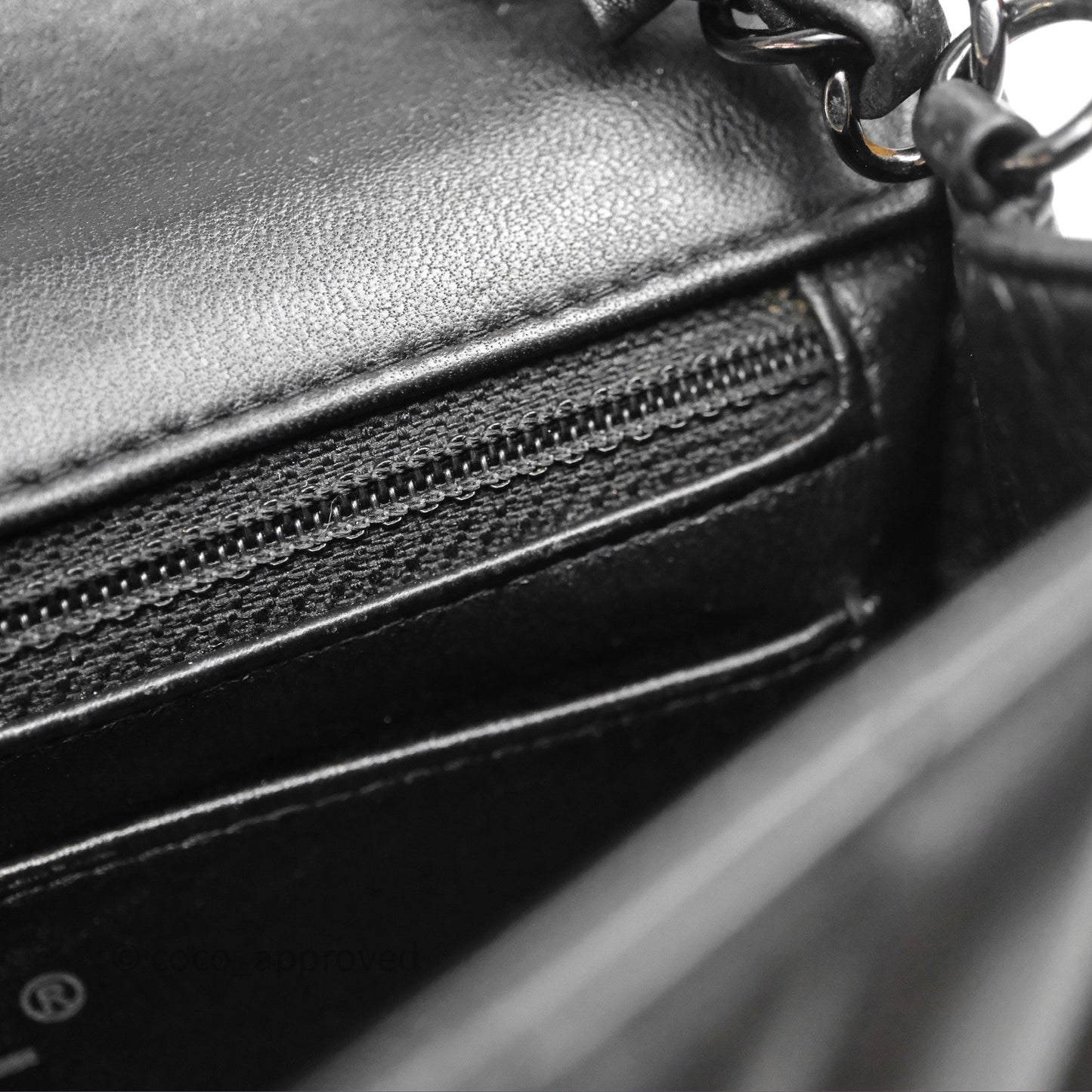 Chanel Quilted Mini Rectangular Chevron Black Lambskin So Black Hardware
