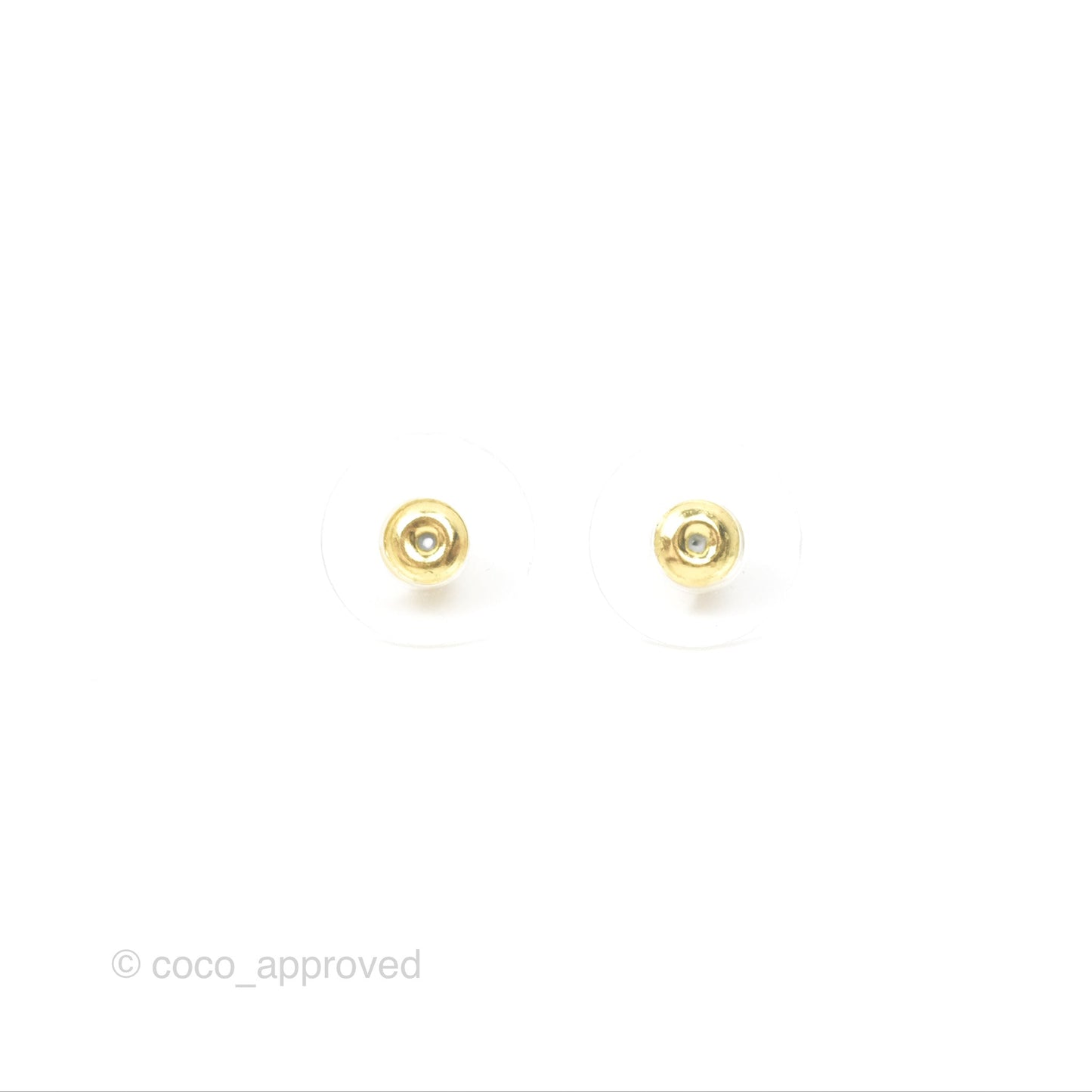 Chanel Crystal CC Earrings Gold Tone 24P