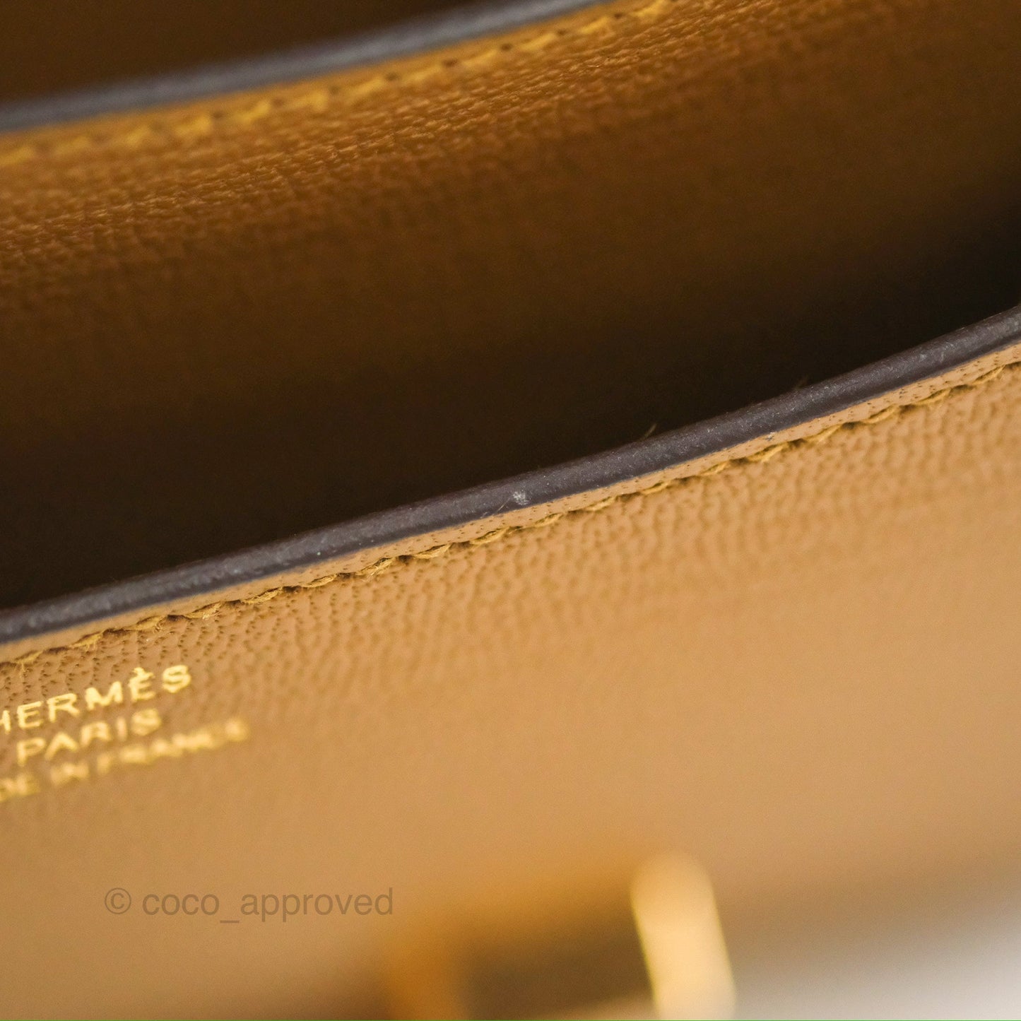 Hermès Constance Mini 18cm Kraft Chevre Mysore Gold Hardware