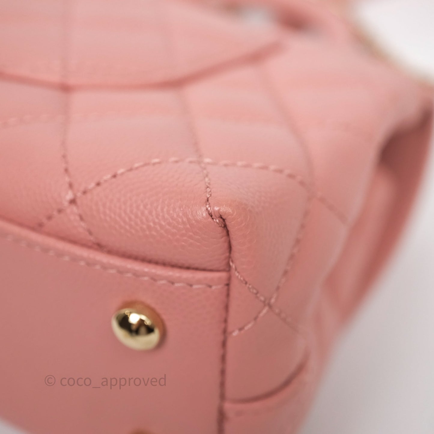 Chanel Small Coco Handle Quilted Pink Caviar Gold Hardware