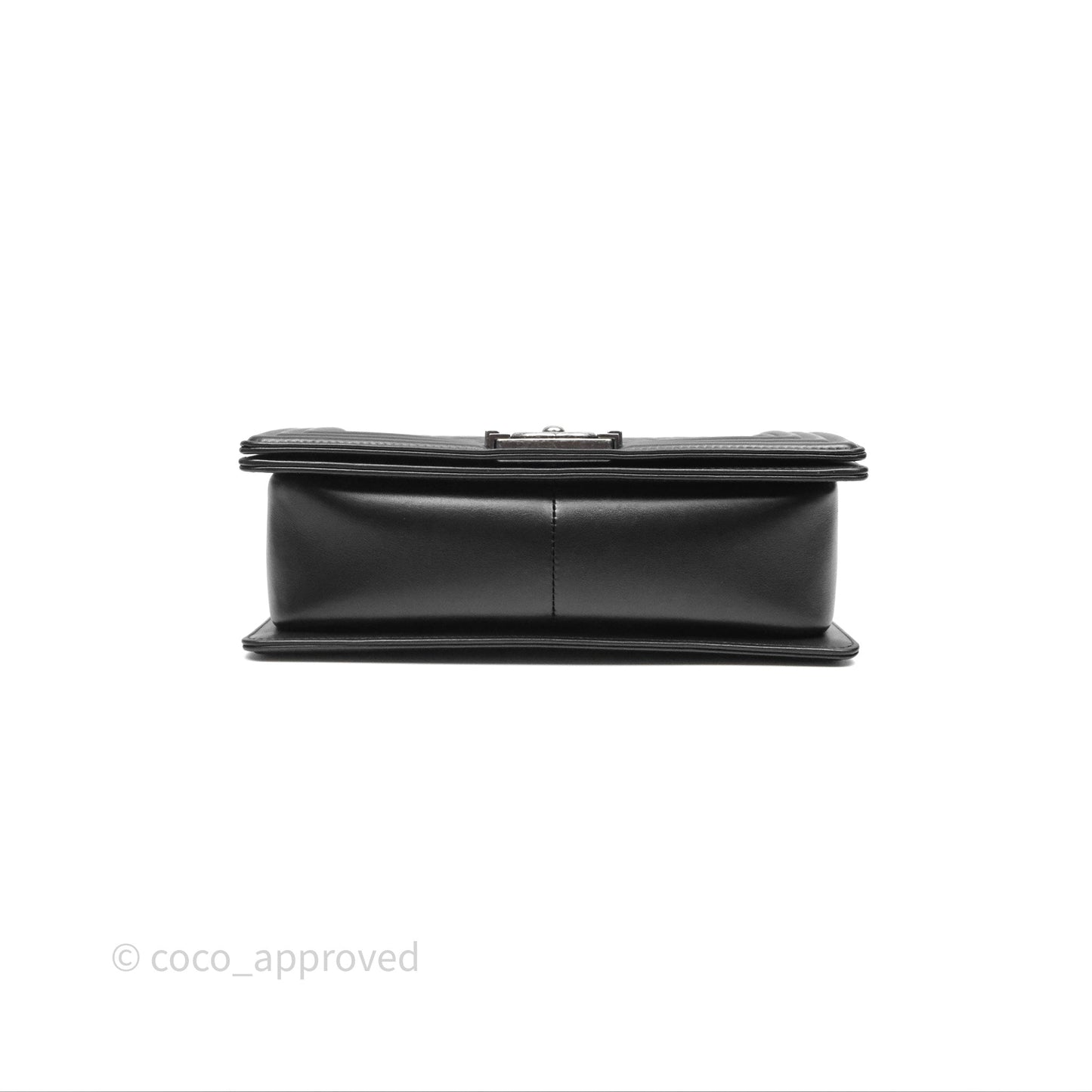 Chanel Quilted Medium Boy Black Calfskin Ruthenium Hardware