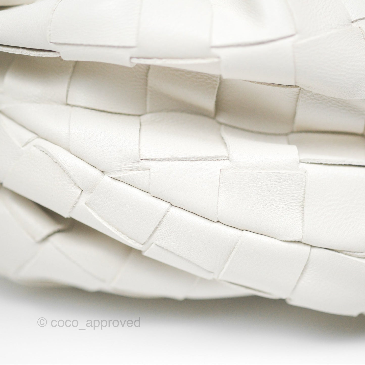 Bottega Veneta Mini Jodie Bag Intrecciato White Lambskin