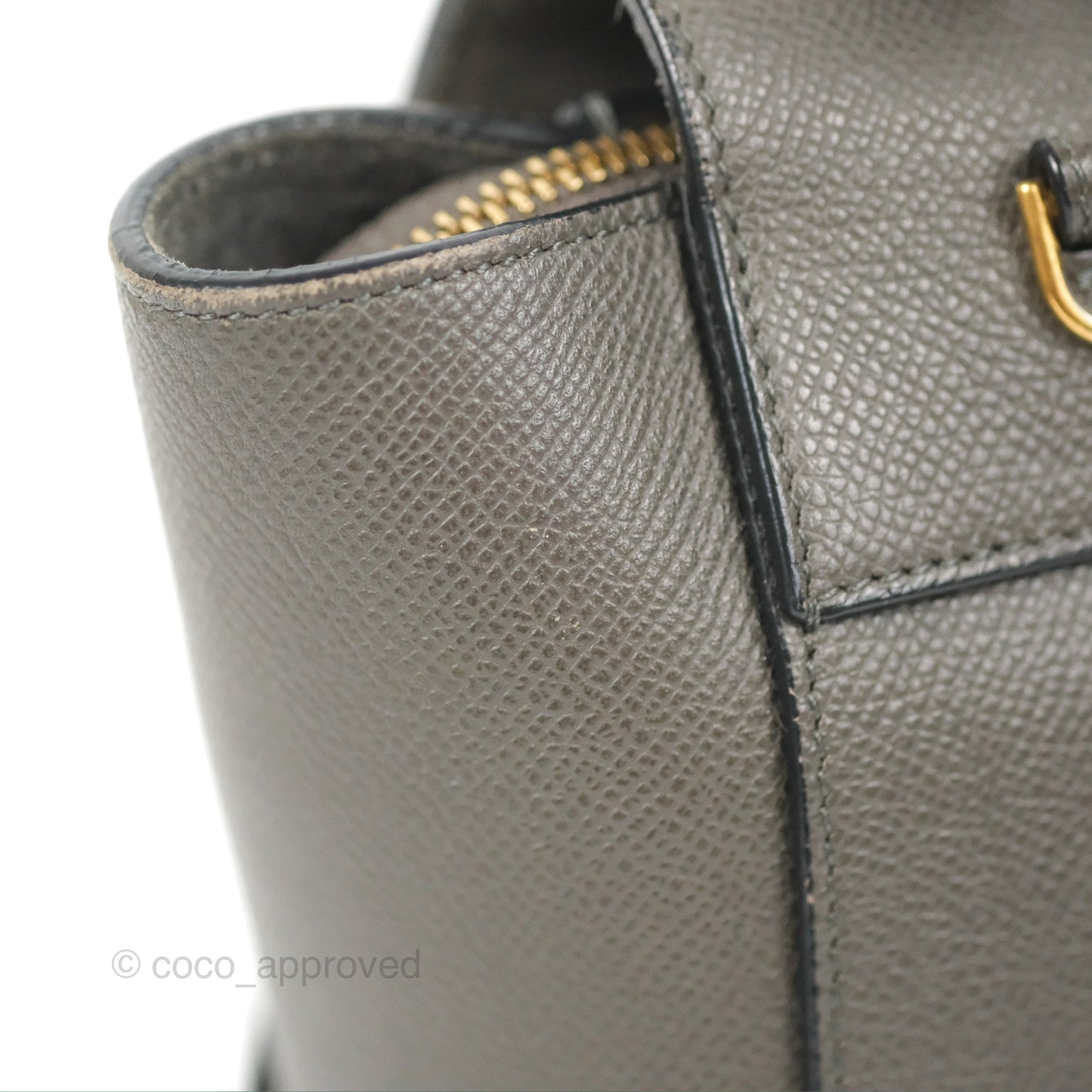 Celine Nano Belt Bag Grey Grained Calfskin Gold Hardware