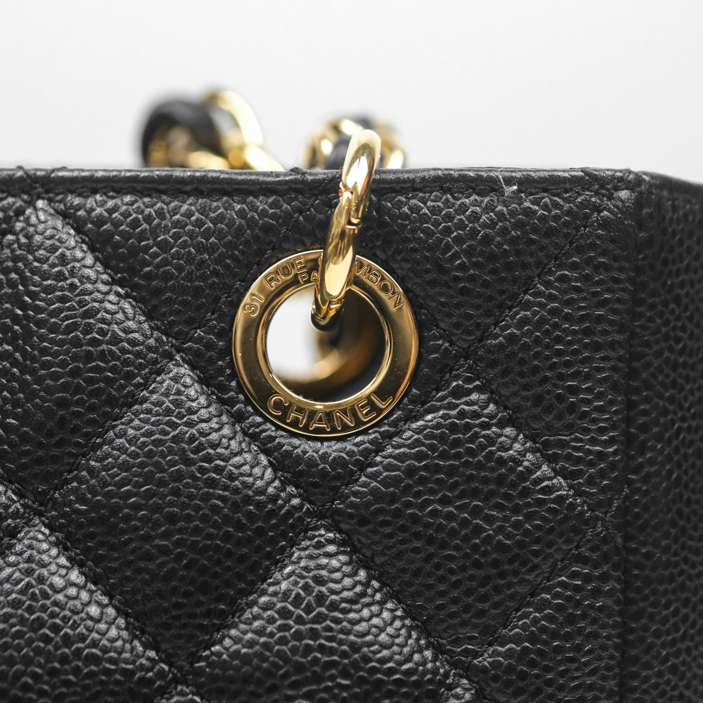 Chanel Vertical GST Black Caviar Gold Hardware