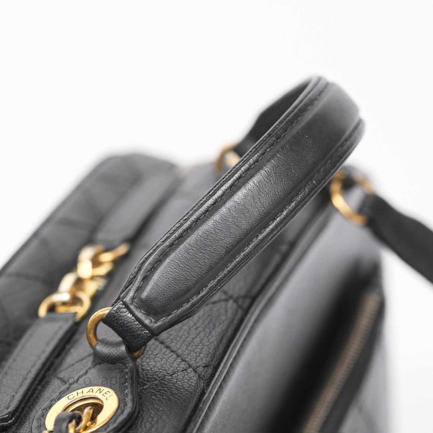 Chanel Coco Curve Vanity Black Calfskin & Goatskin Antique Gold Hardware