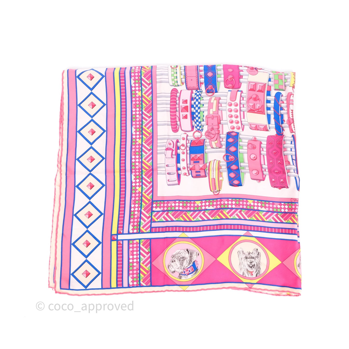 Hermès Colliers et Chiens Wash Scarf 90