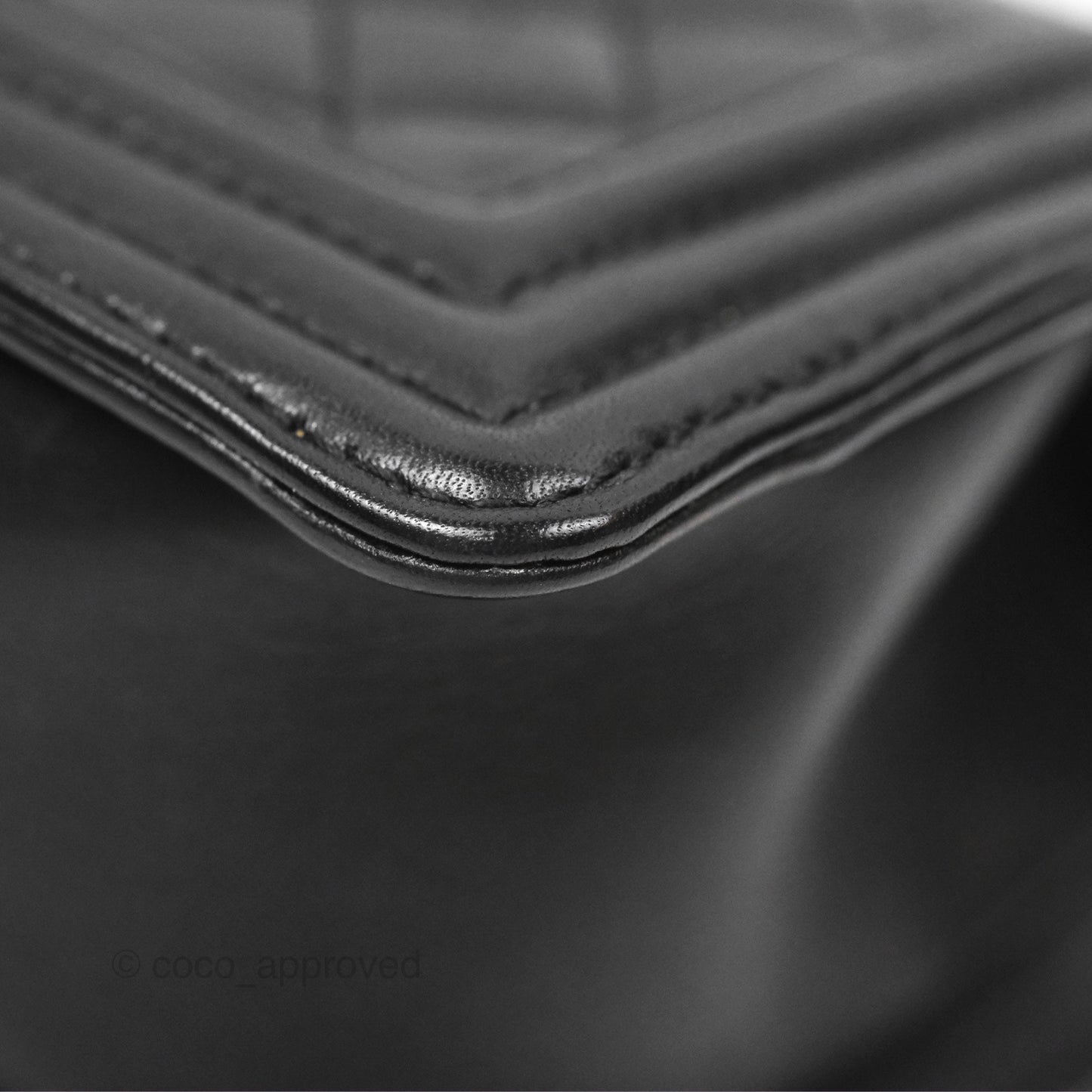 Chanel Small Boy Black Calfskin Ruthenium Hardware
