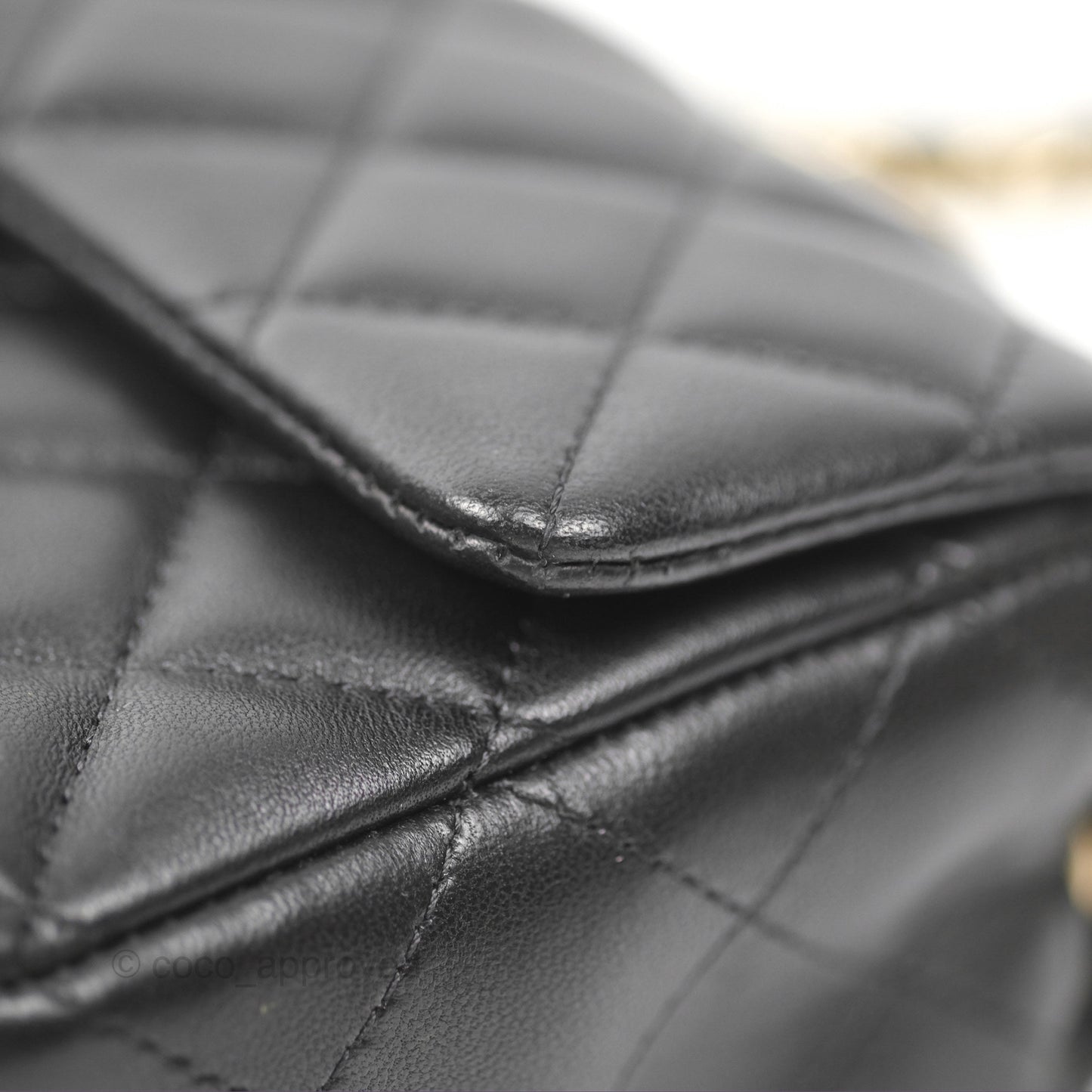 Chanel Quilted Mini Rectangular Flap With Charms Black Lambskin Gold Hardware 21C