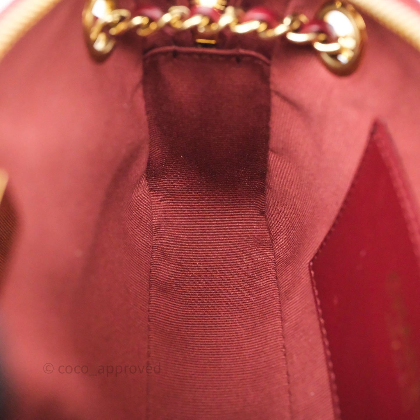 Chanel Small Camera Bag Burgundy Lambskin Gold Hardware