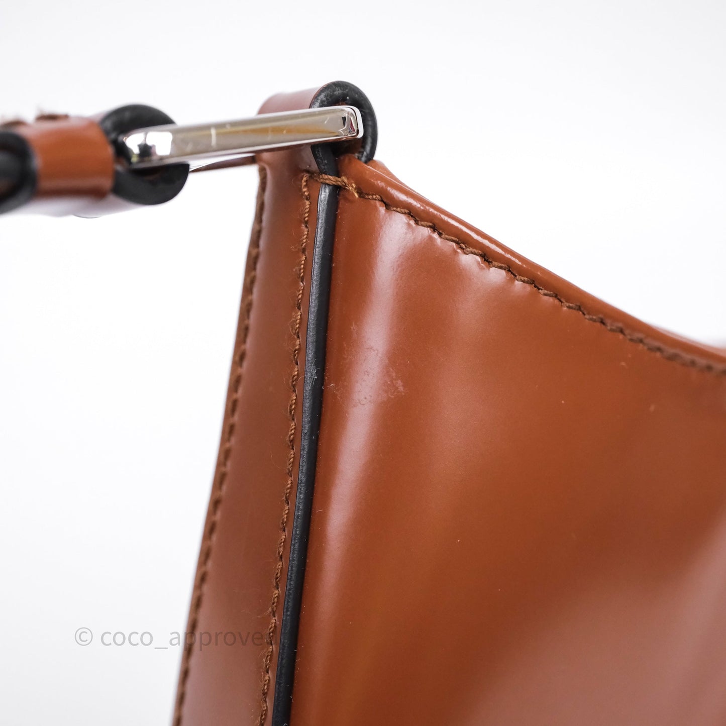 Prada Cleo Brushed Leather Shoulder Bag Brown
