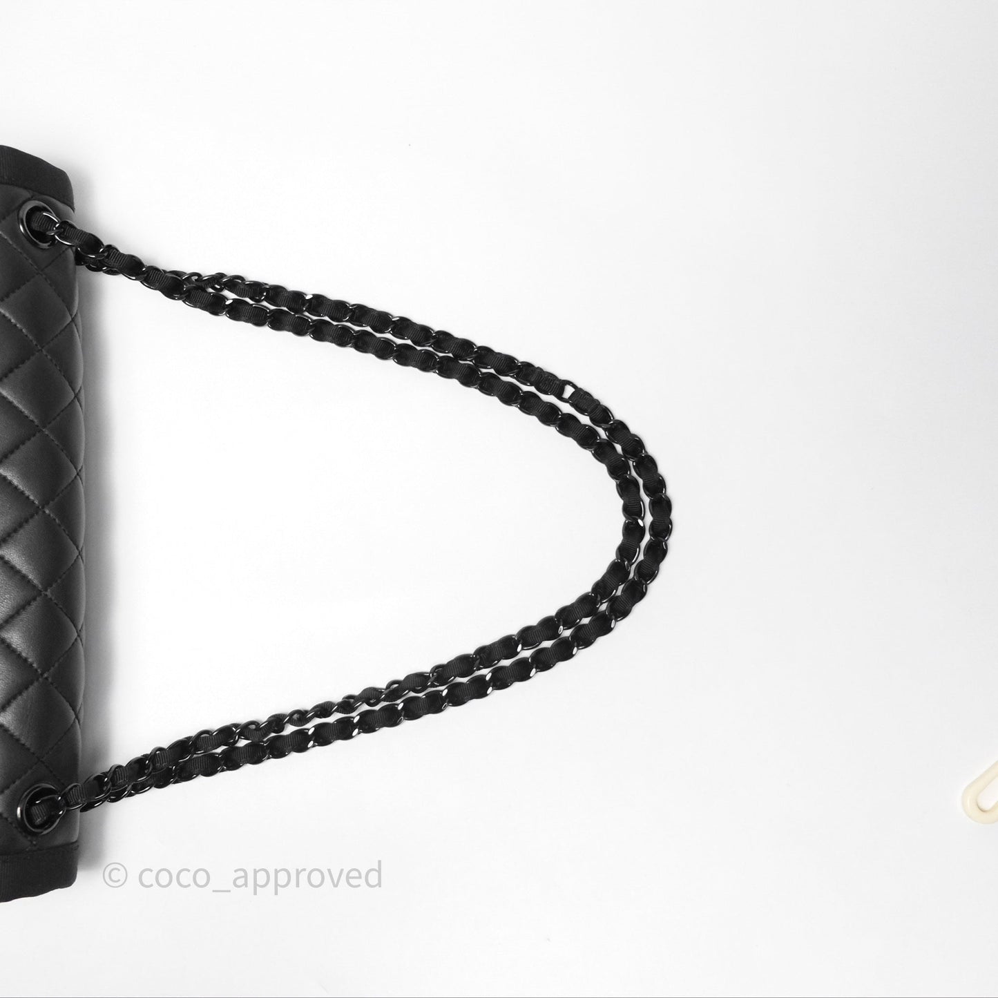 Chanel Quilted Accordion Flap Bag So Black Two Tone Lambskin Fabric